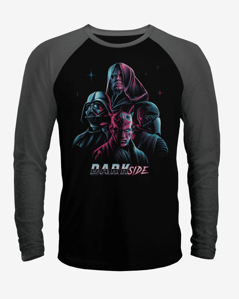 Polera Raglan Negro / Negro Heather de DARKside