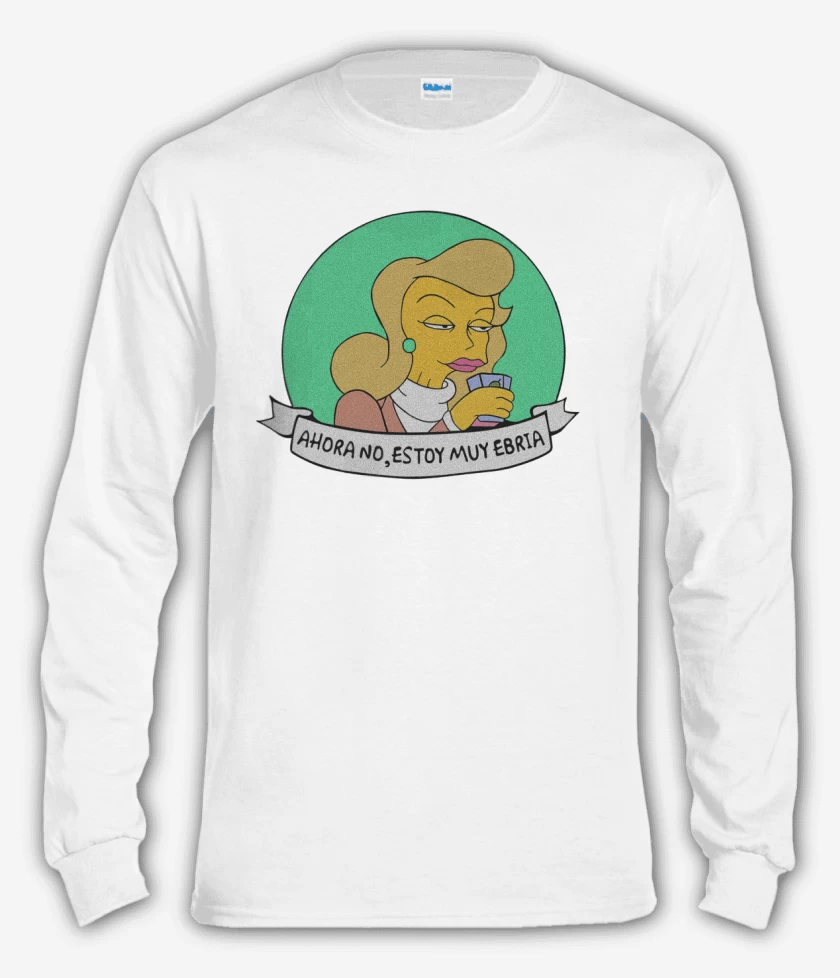 Polera manga larga Blanco de Estoy muy ebria