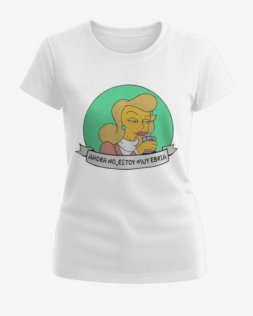 Polera de Mujer Blanco de Estoy muy ebria