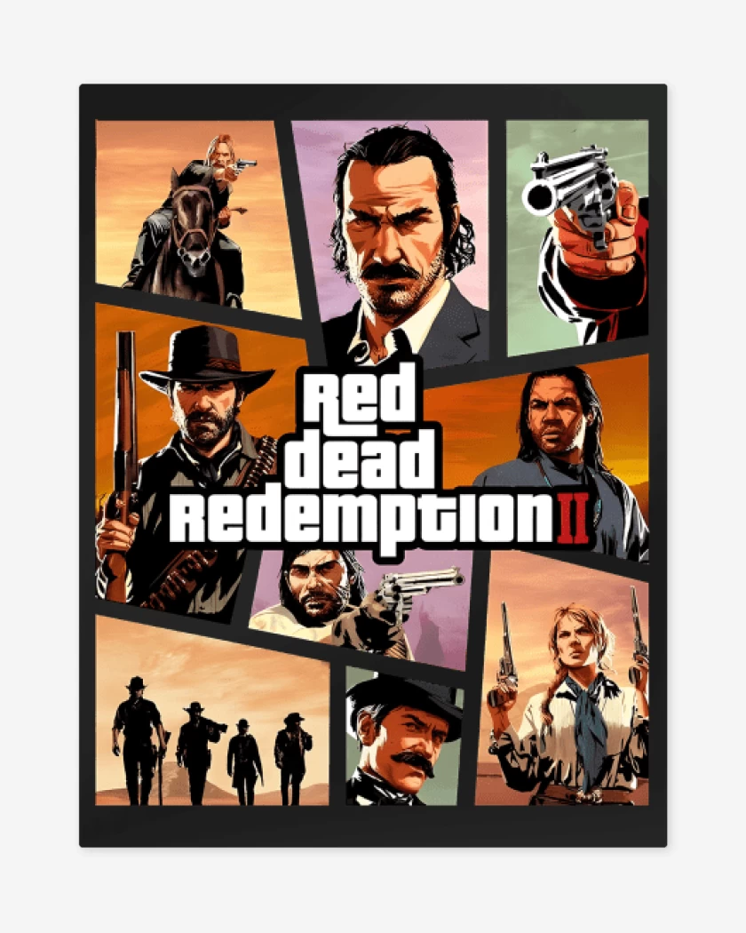 Print metalico Negro de Red Dead Redmption II