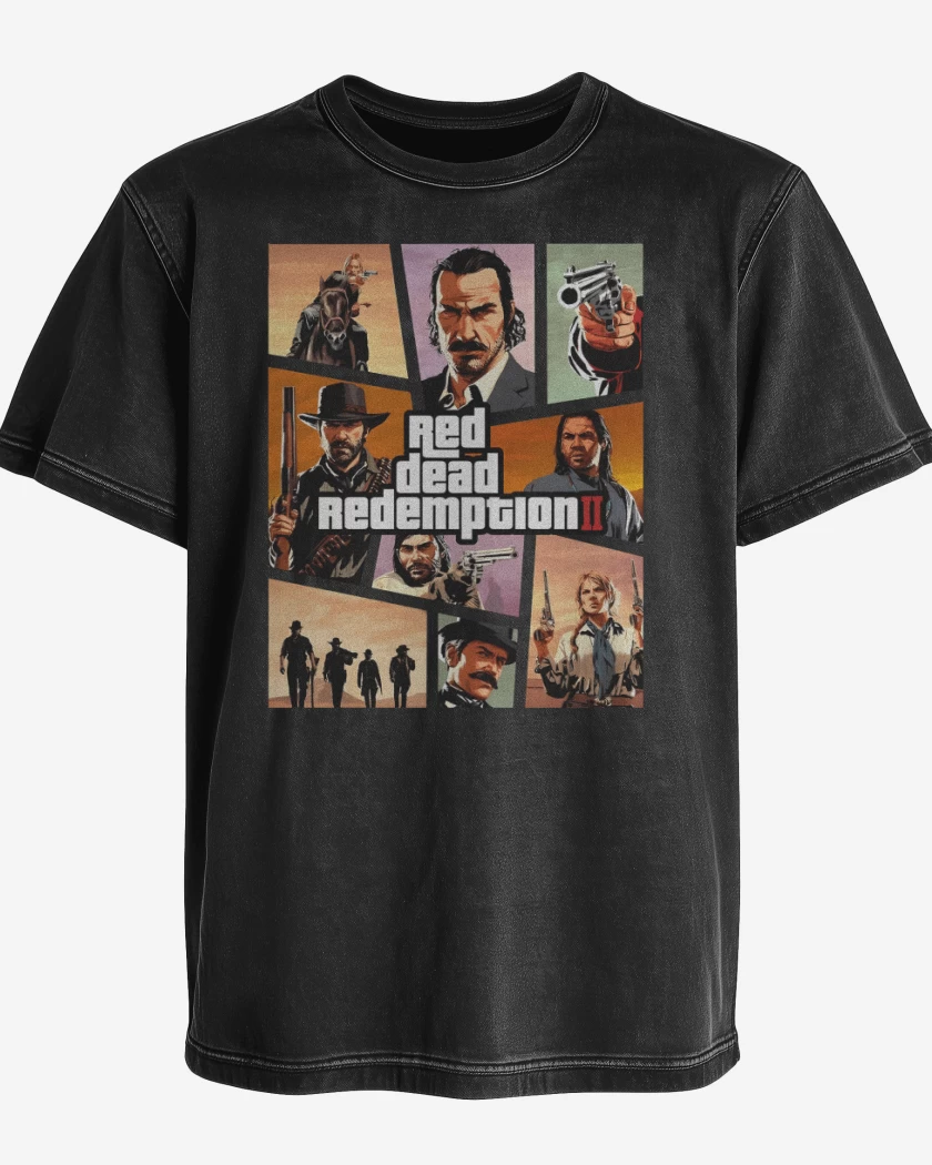 Polera desgastada Negro de Red Dead Redmption II