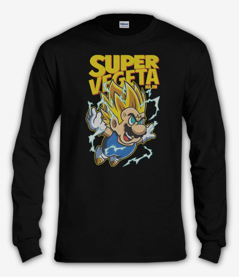 Polera manga larga Negro de Super Majin Vegeta 