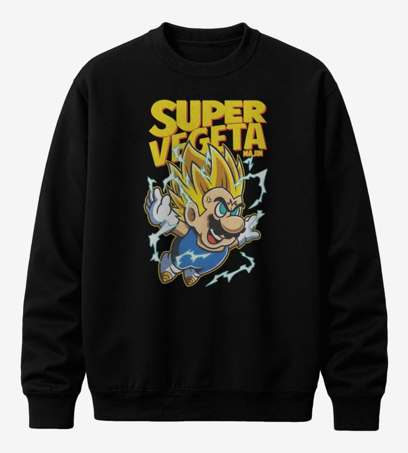 Poleron polo Negro de Super Majin Vegeta 