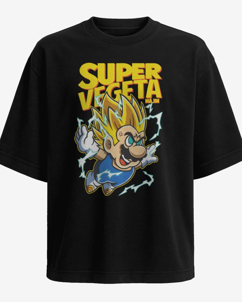 Polera Oversize Negro de Super Majin Vegeta 