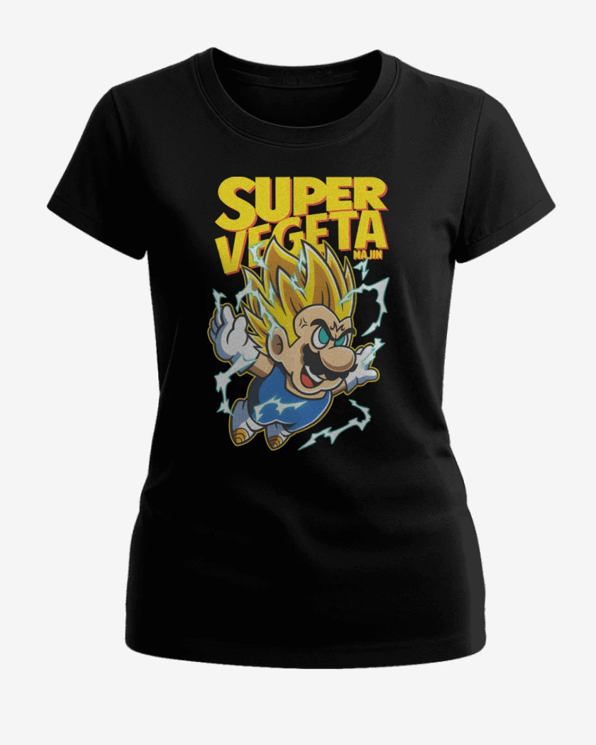Polera de Mujer Negro de Super Majin Vegeta 