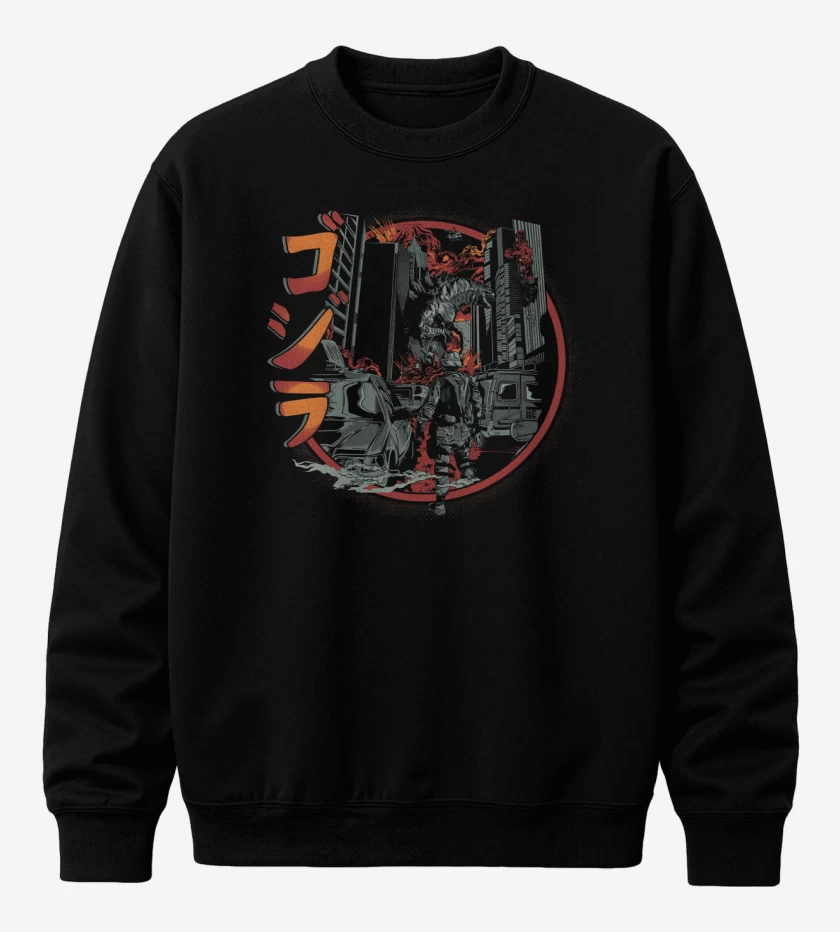 Poleron polo Negro de Destrucción de Godzilla