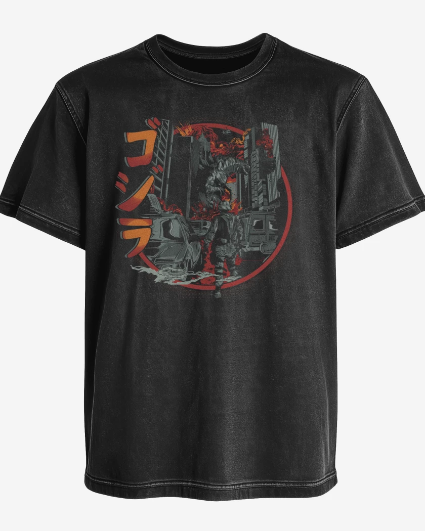 Polera desgastada Destrucción de Godzilla