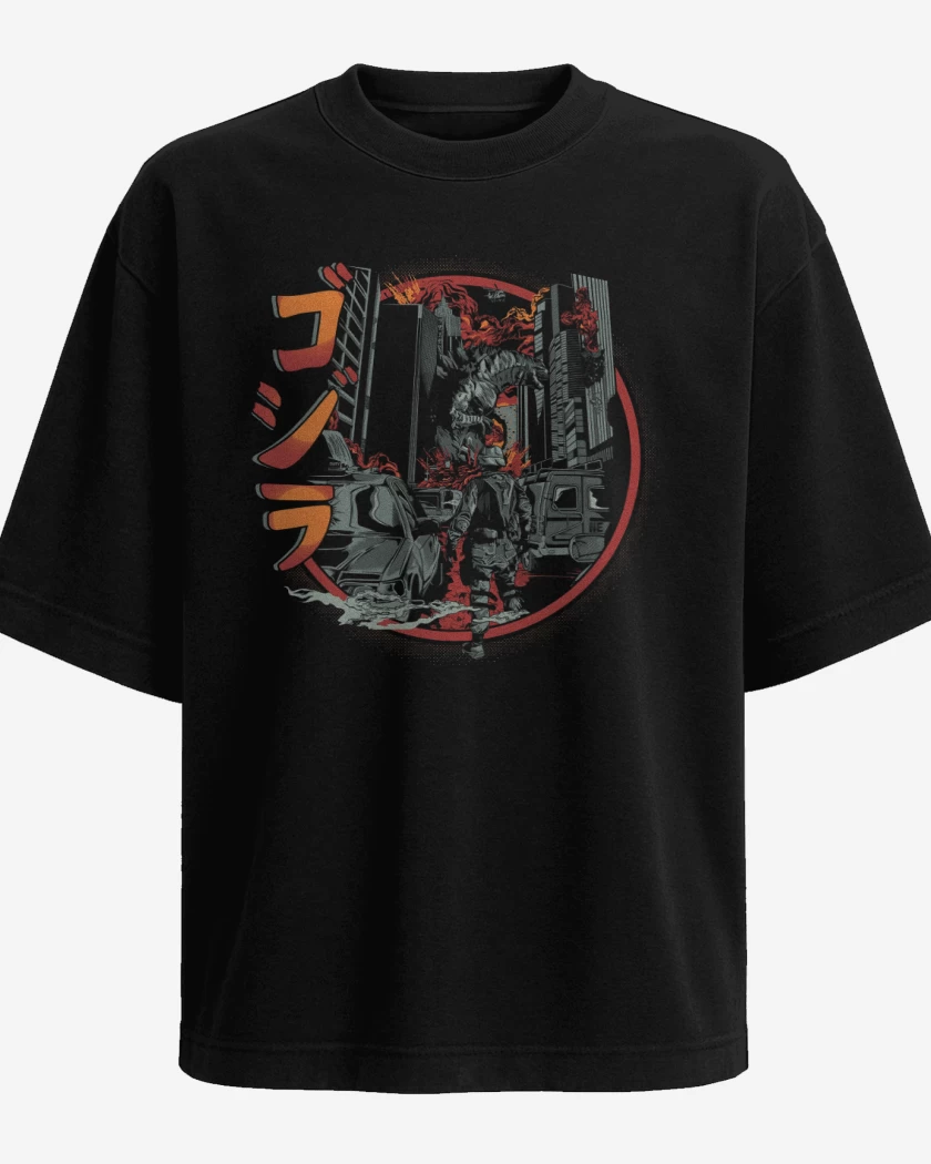 Polera Oversize Destrucción de Godzilla