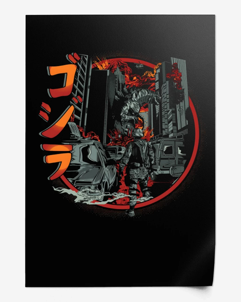 Print Destrucción de Godzilla