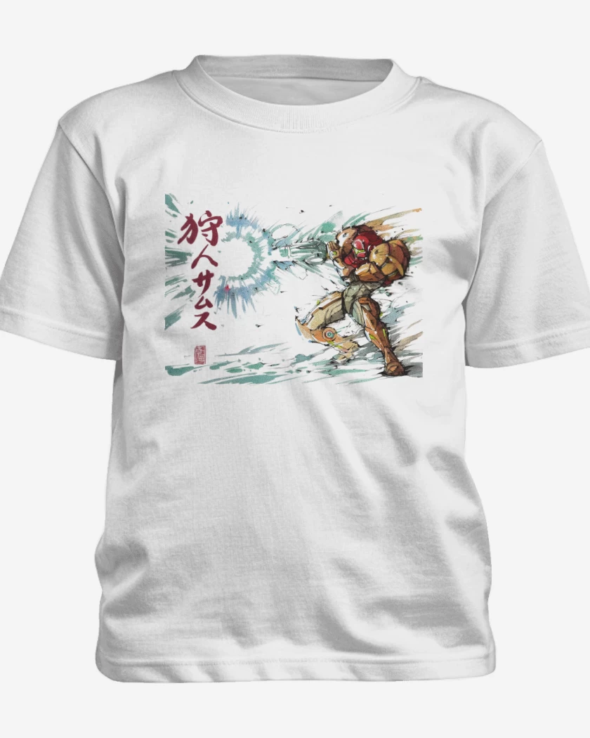 Polera de niño Blanco de Samus Shot Cannon