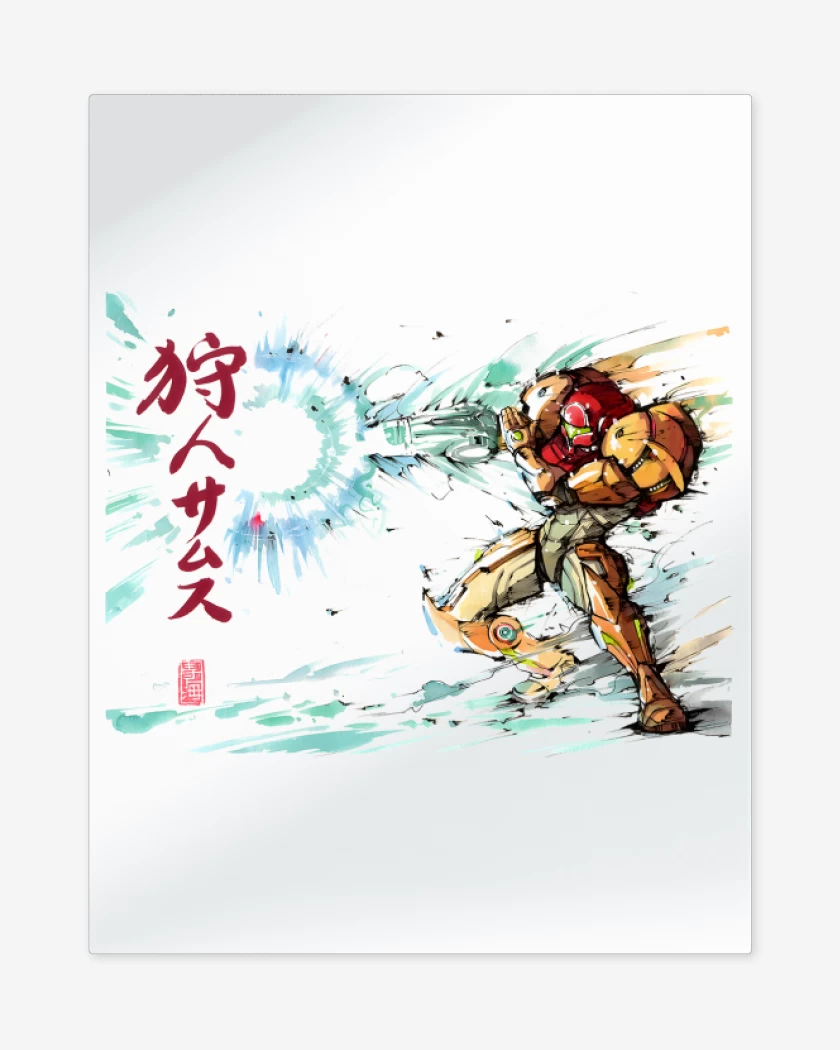 Print metalico Blanco de Samus Shot Cannon