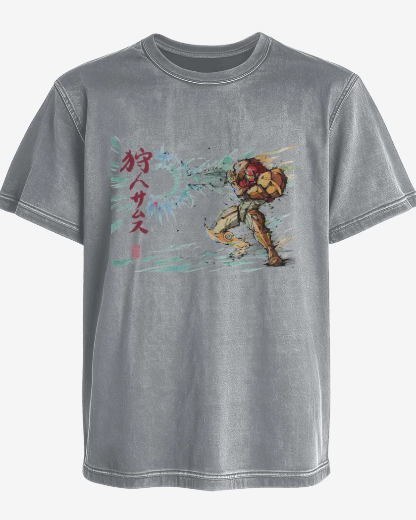 Polera desgastada Samus Shot Cannon