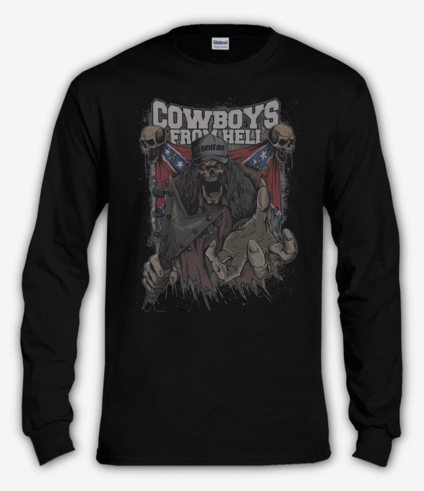 Polera manga larga Negro de Cowboys From Hell