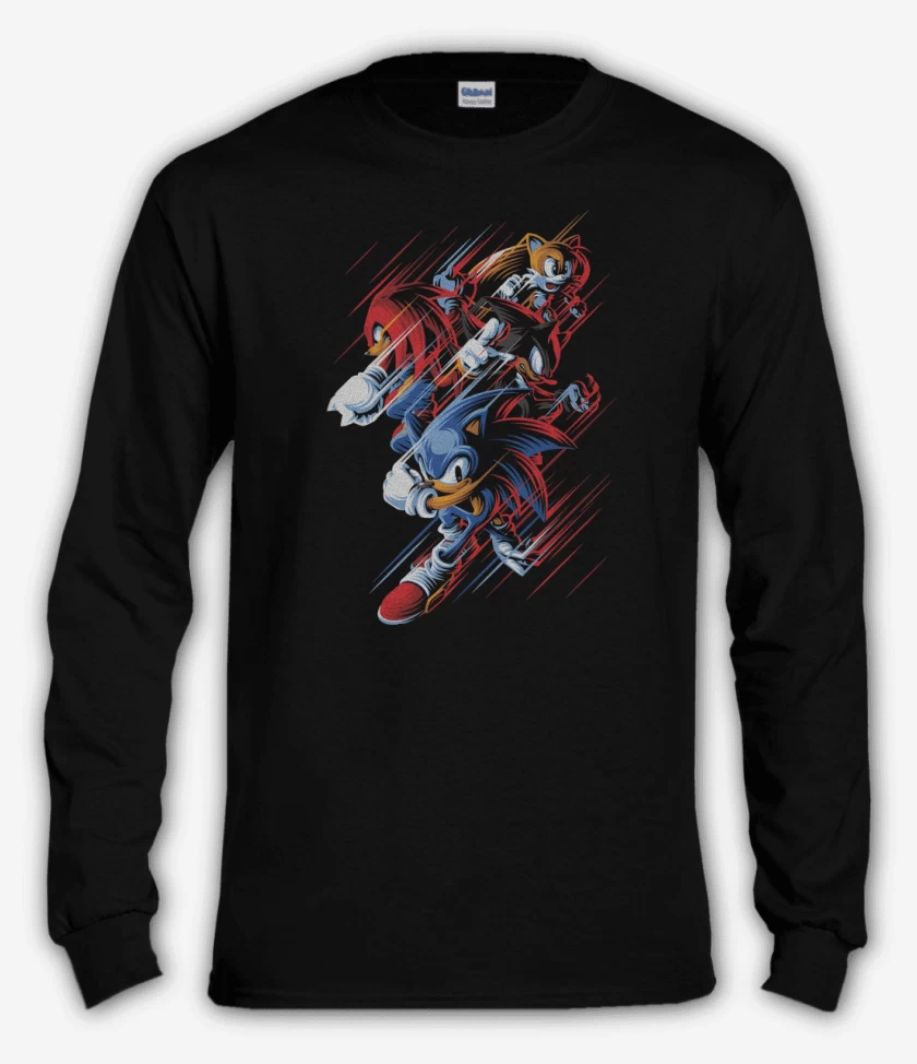 Polera manga larga Negro de Sonic Fast