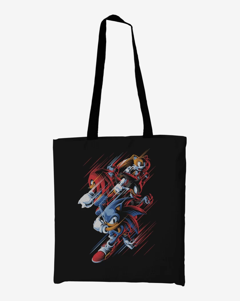 Totebag Negro de Sonic Fast