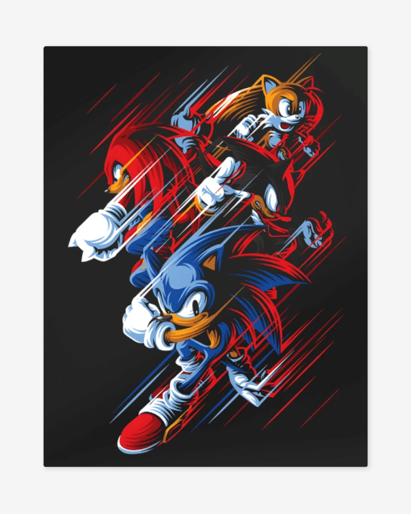 Print metalico Negro de Sonic Fast