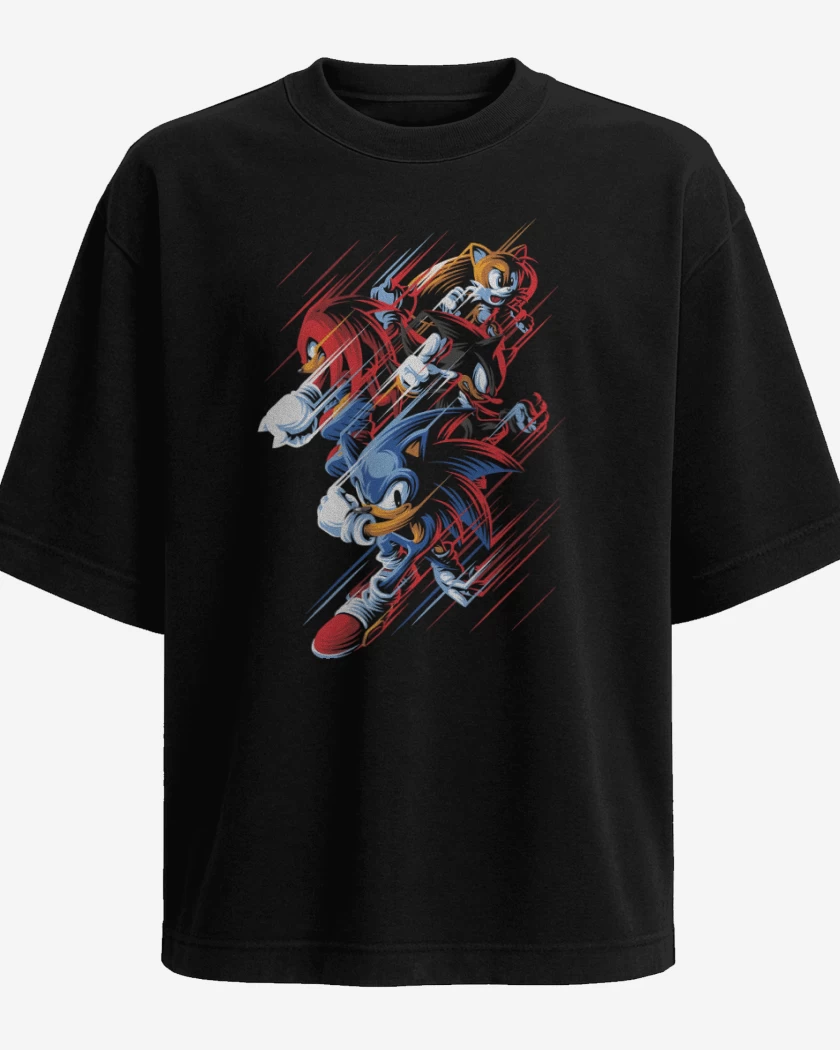 Polera Oversize Negro de Sonic Fast