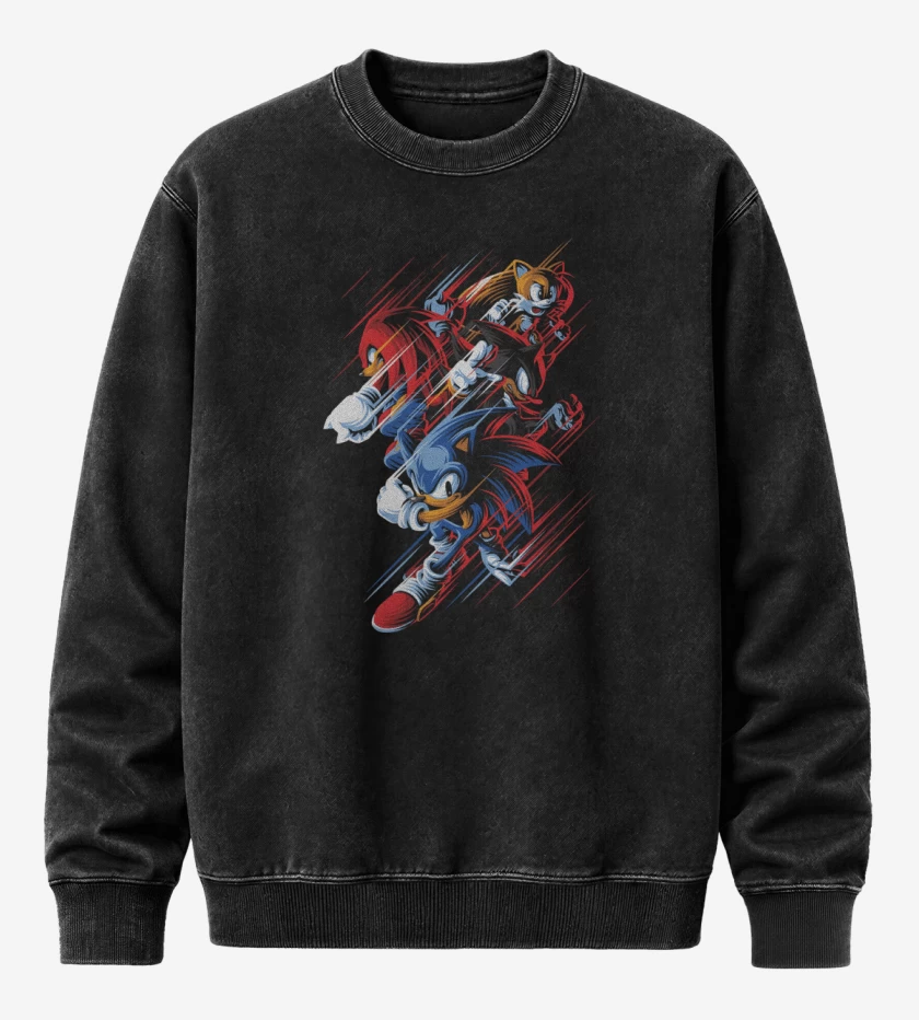 Poleron Polo Acid Wash Negro de Sonic Fast