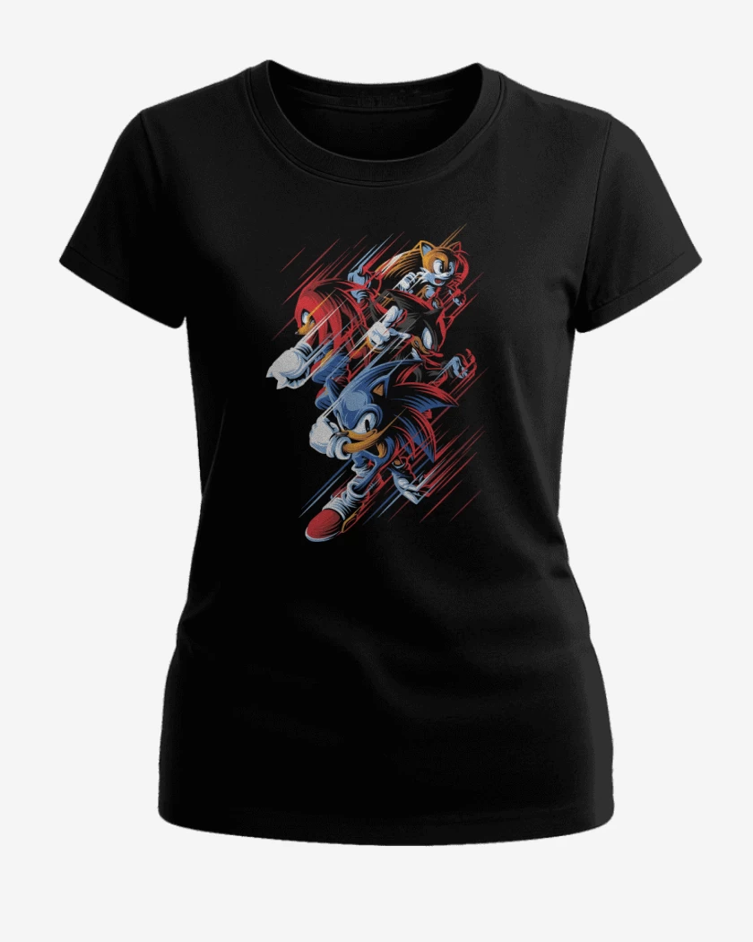 Polera de Mujer Negro de Sonic Fast