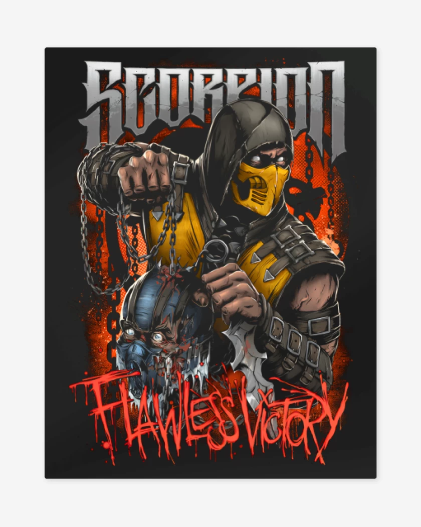 Print metalico Negro de Scorpion Flawless Victory