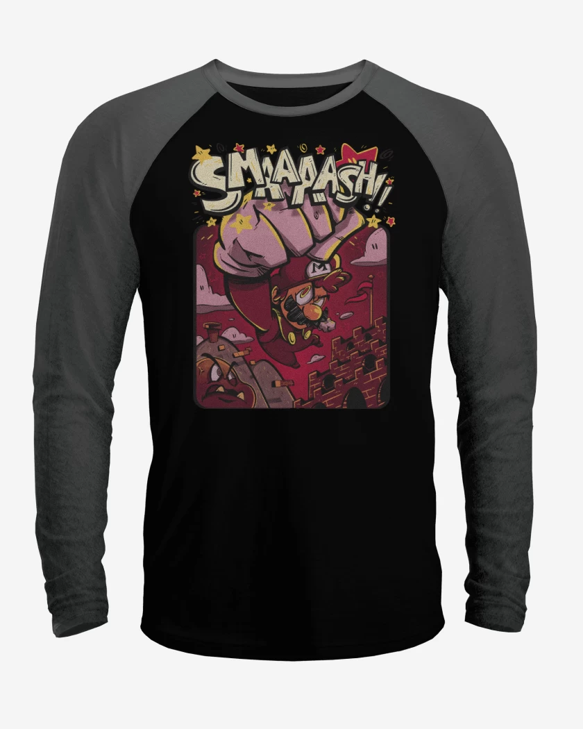 Polera Raglan Negro / Negro Heather de Smaaaash!