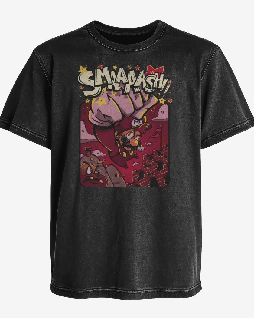Polera desgastada Negro de Smaaaash!
