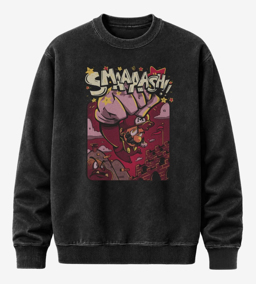 Poleron Polo Acid Wash Negro de Smaaaash!