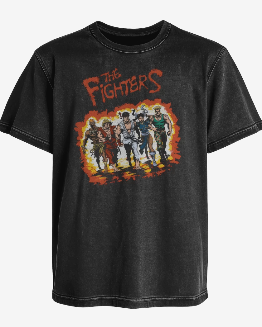 Polera desgastada Negro de The Fighters