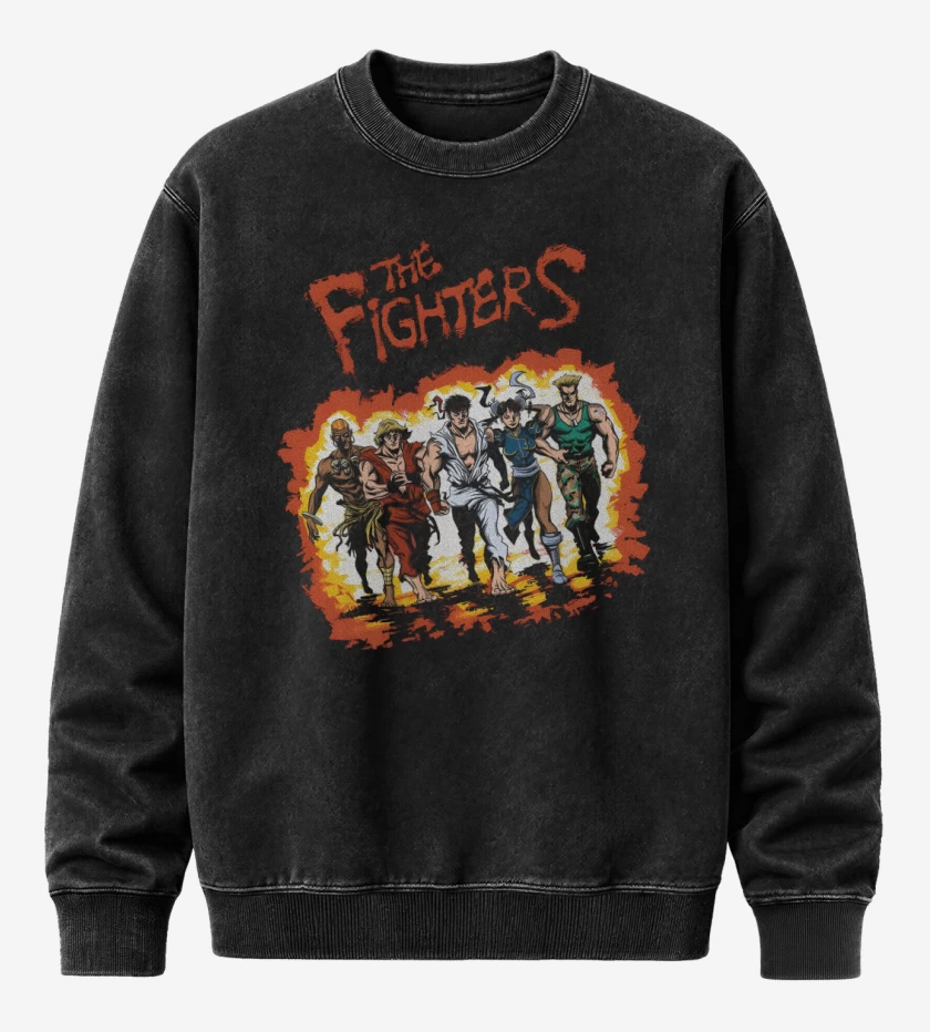 Poleron Polo Acid Wash Negro de The Fighters