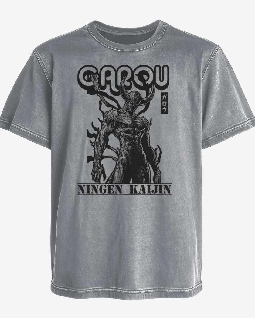 Polera desgastada Gris Melange de Garou