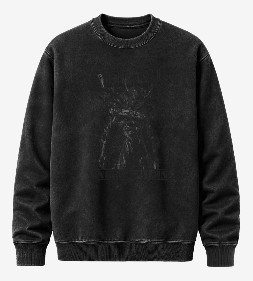 Poleron Polo Acid Wash Negro de Garou