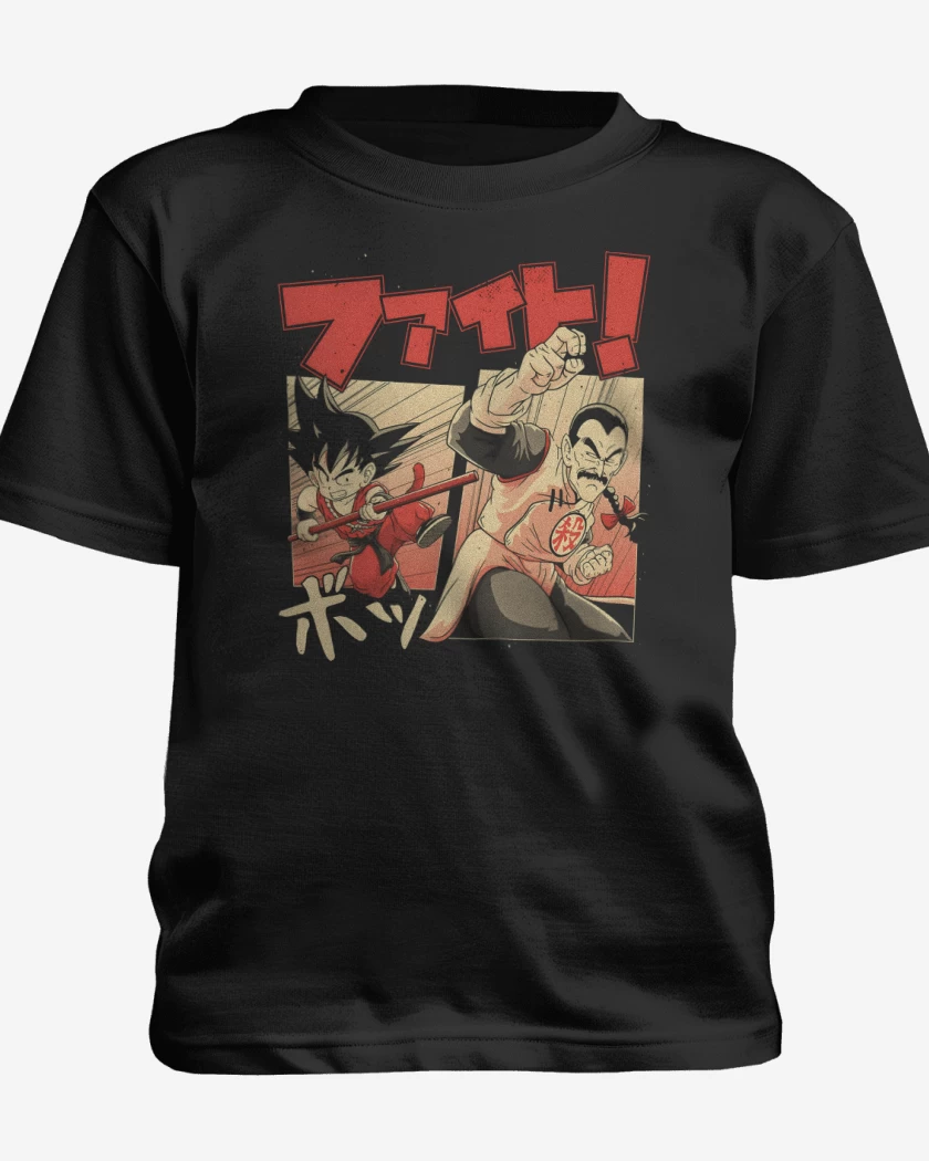 Polera de niño Negro de Goku vs Tao Pai Pai