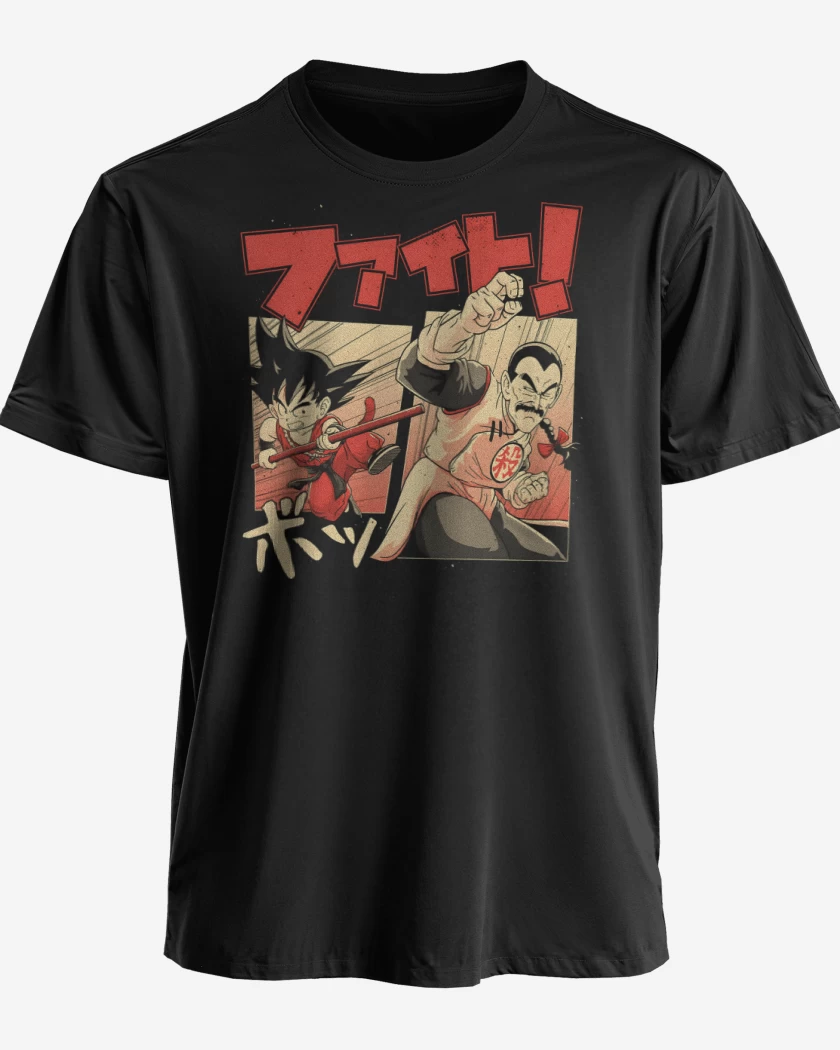 Polera premium Negro de Goku vs Tao Pai Pai