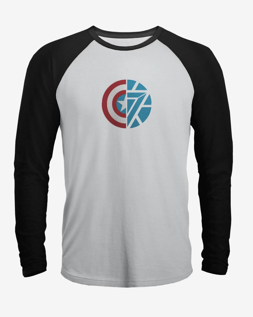 Polera Raglan Blanco / Negro de Cap Vs Iron