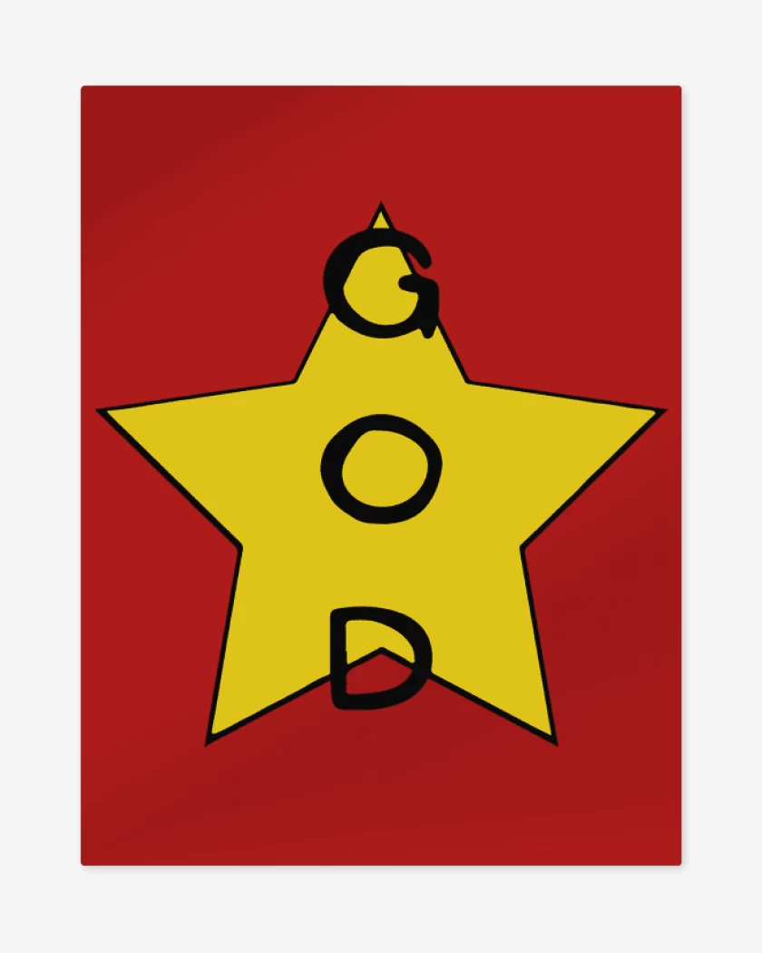 Print metalico Rojo de GOD