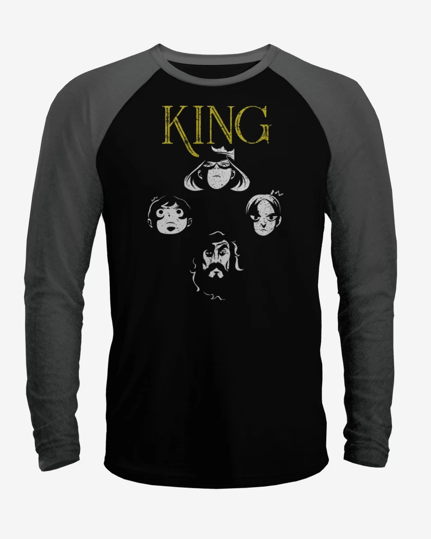 Polera Raglan Negro / Negro Heather de King