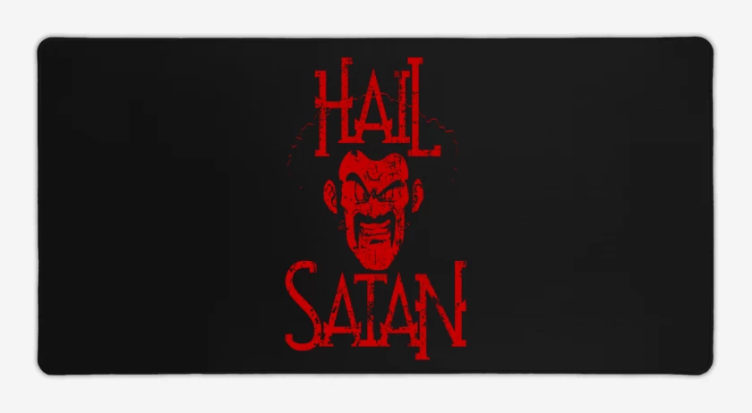 Mouse pad Gamer Negro de Hail Satan