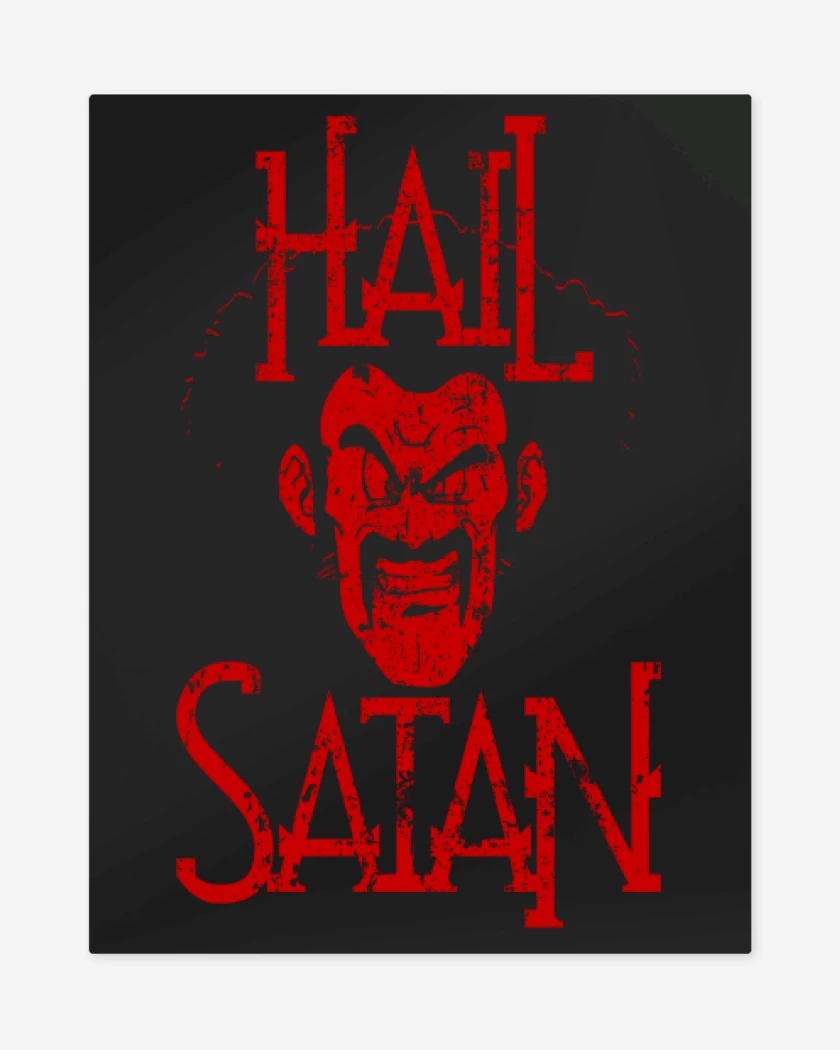 Print metalico Negro de Hail Satan