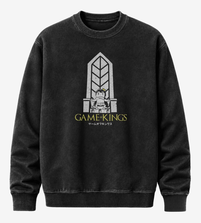 Poleron Polo Acid Wash Negro de Game of Kings