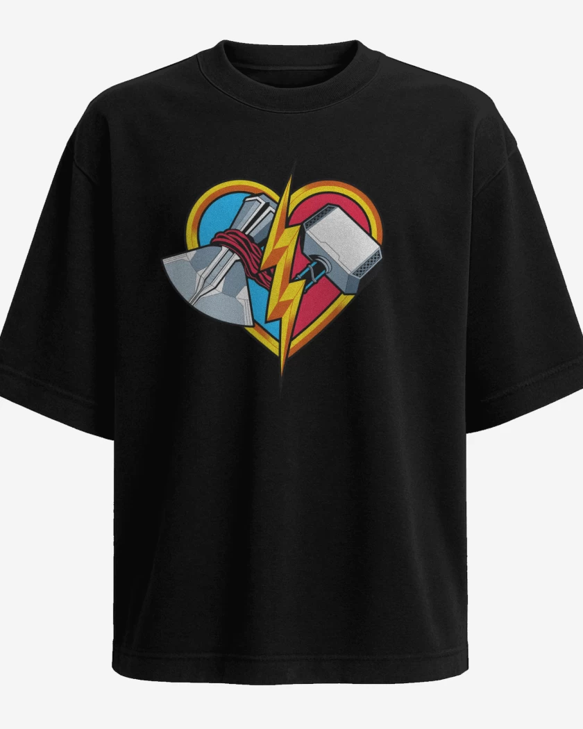 Polera Oversize Amor y Trueno