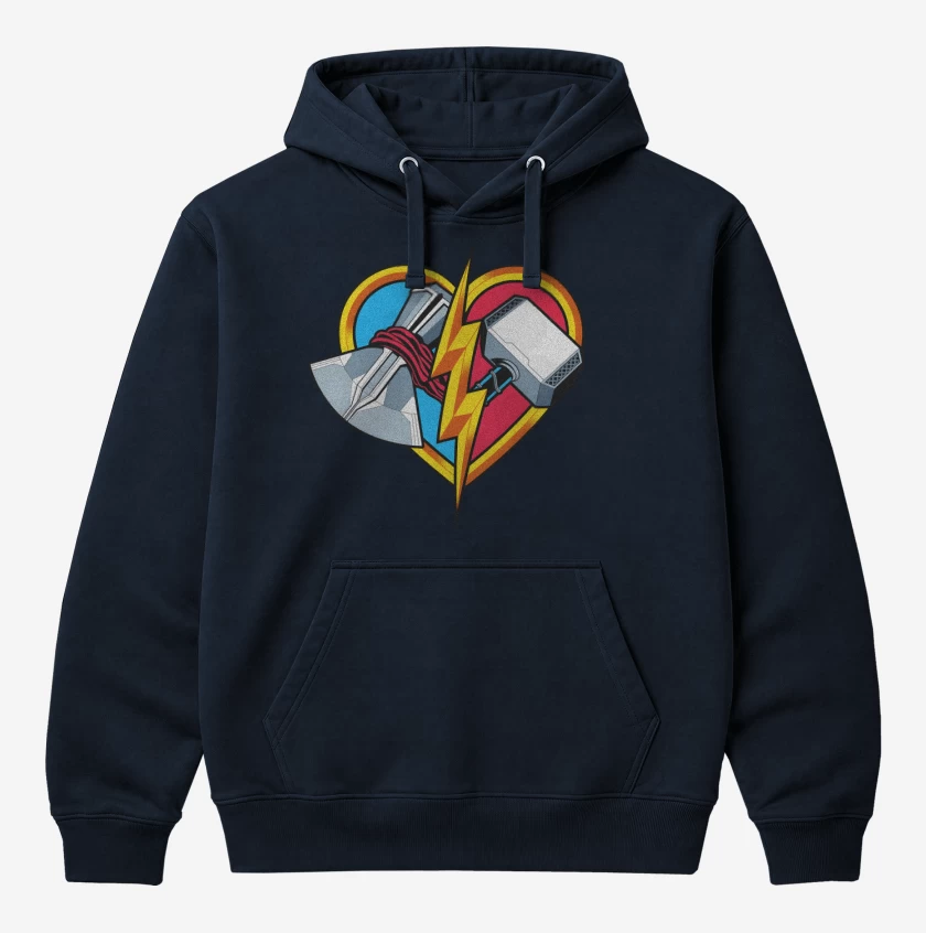 Polerón Canguro Azul Marino de Amor y Trueno