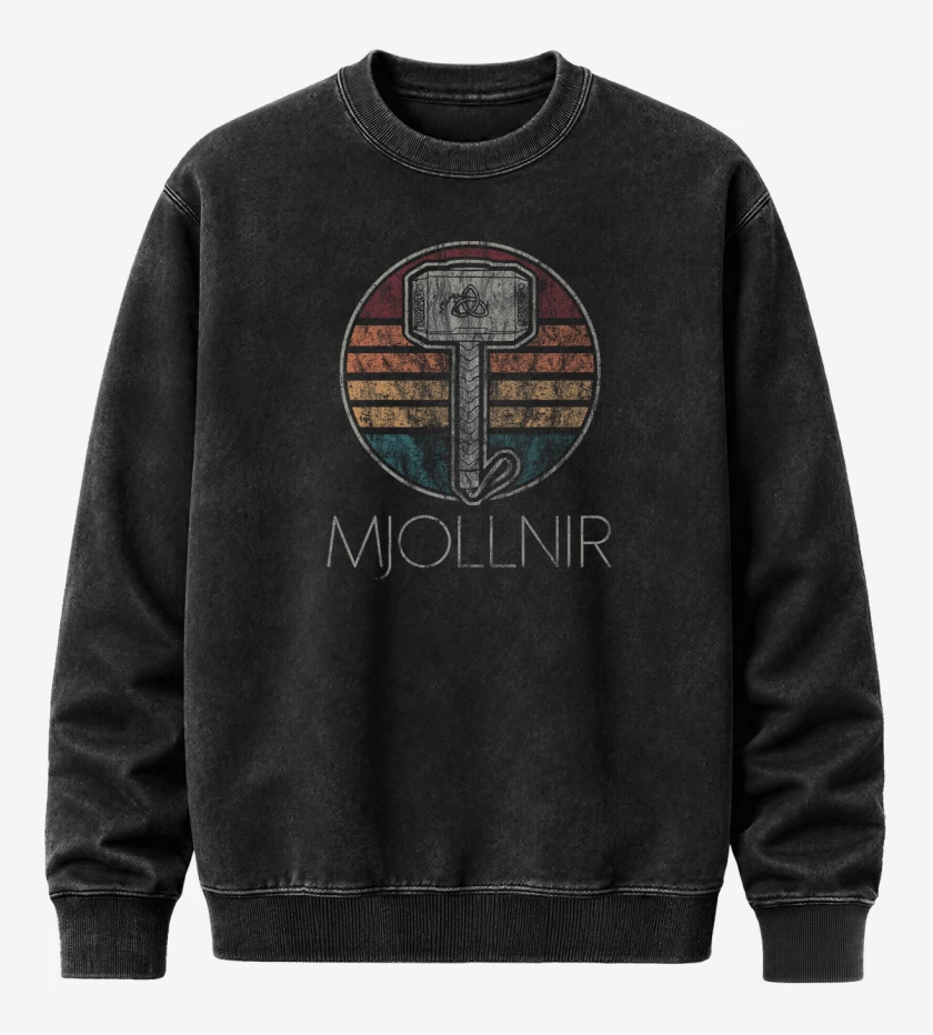 Poleron Polo Acid Wash Negro de Mjollnir