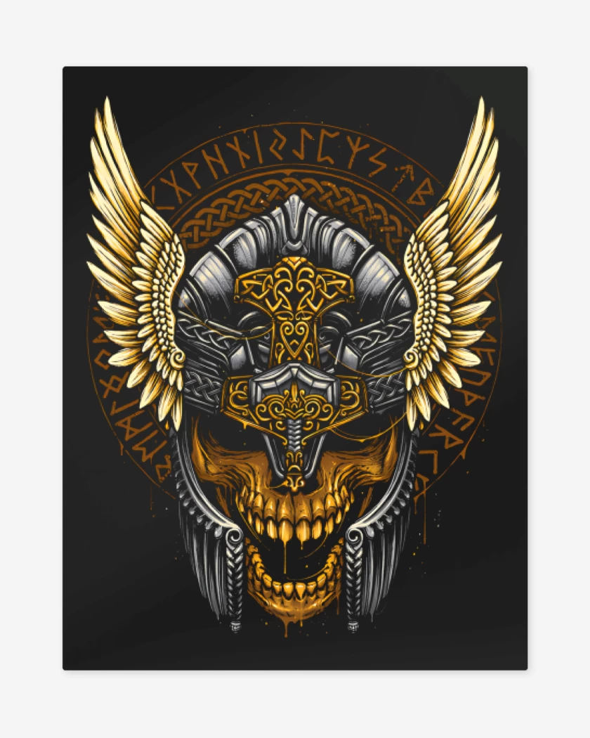 Print metalico Negro de Dios del Trueno