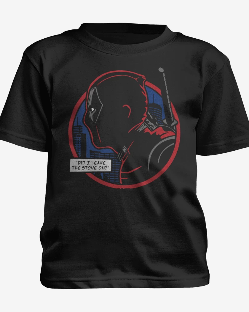 Polera de niño Negro de Perfil