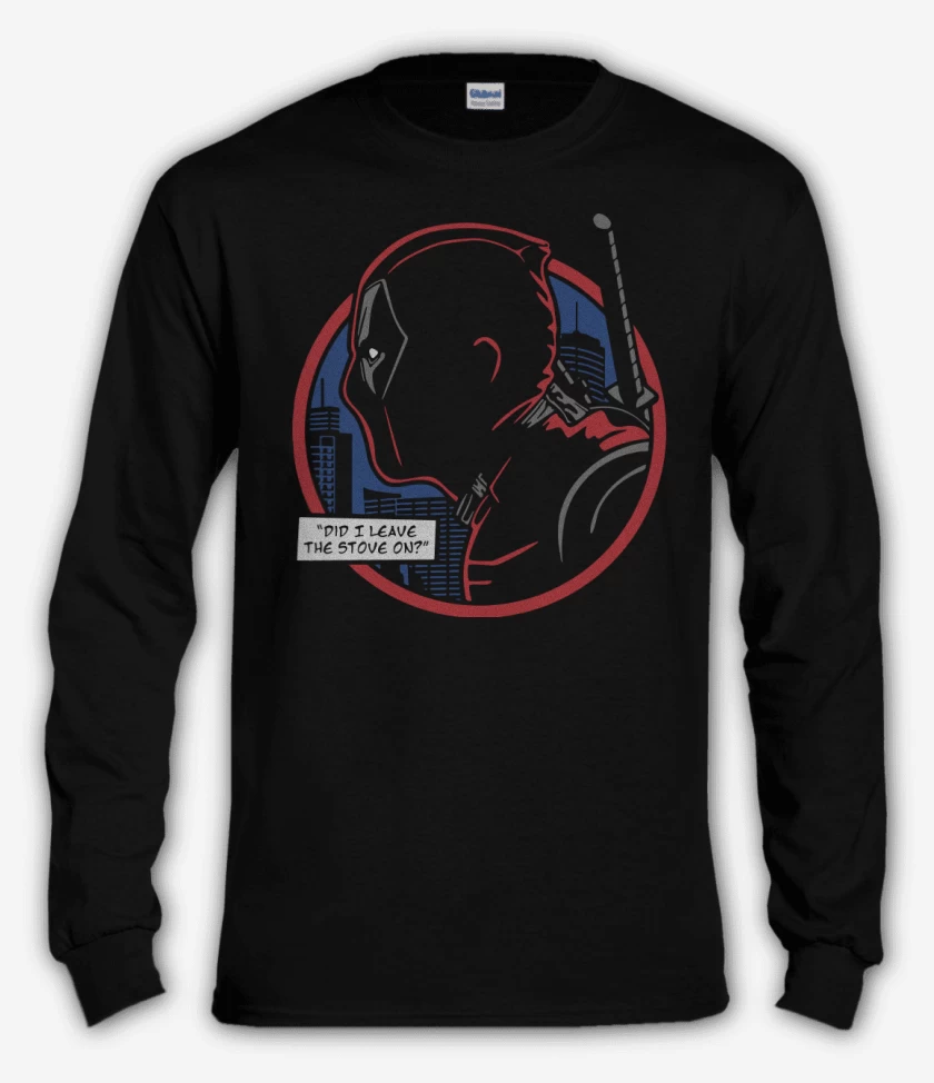 Polera manga larga Negro de Perfil