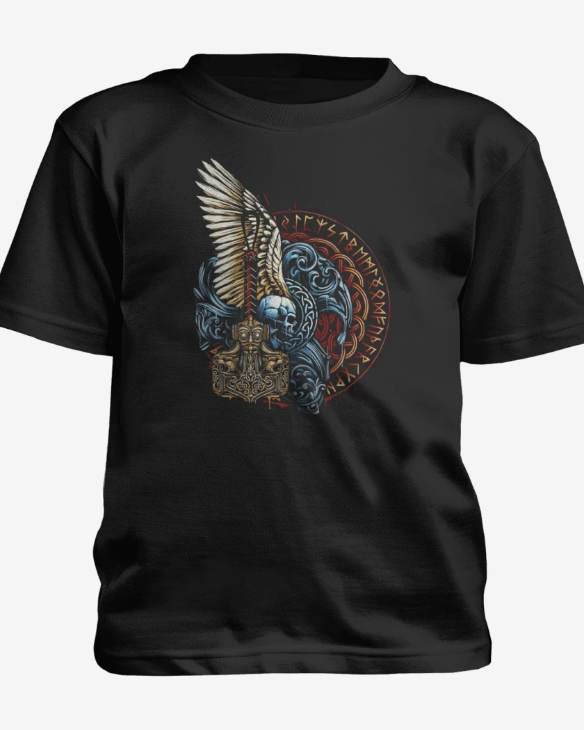 Polera de niño Negro de Thor Mjolnir