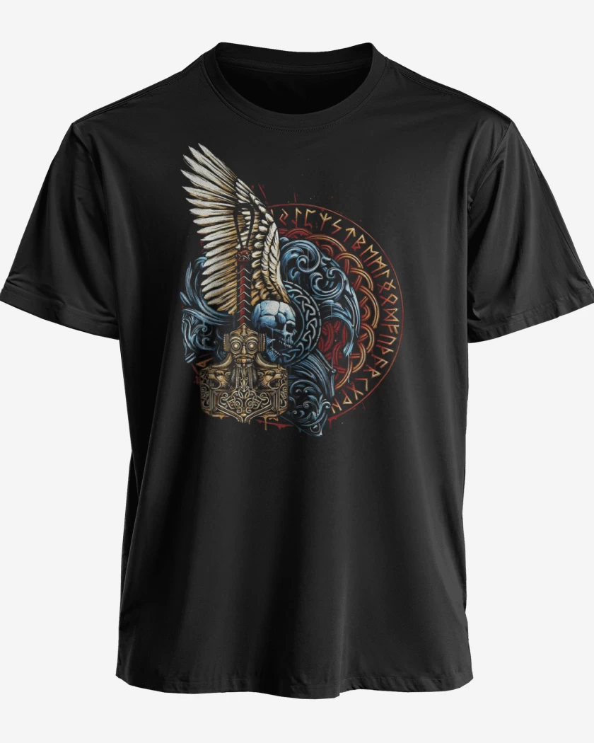 Polera premium Negro de Thor Mjolnir