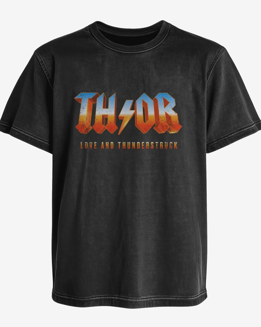 Polera desgastada Love and Thunderstruck