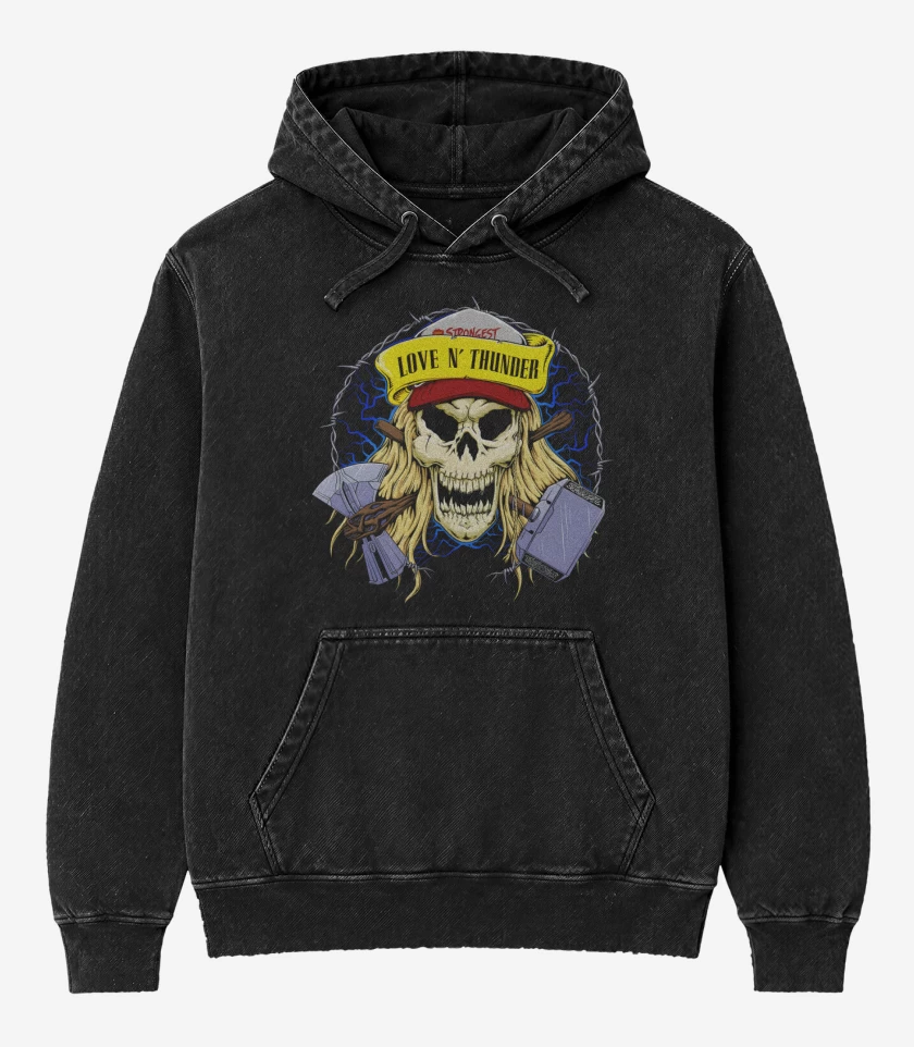 Poleron Canguro Acid Wash Love n Thunder