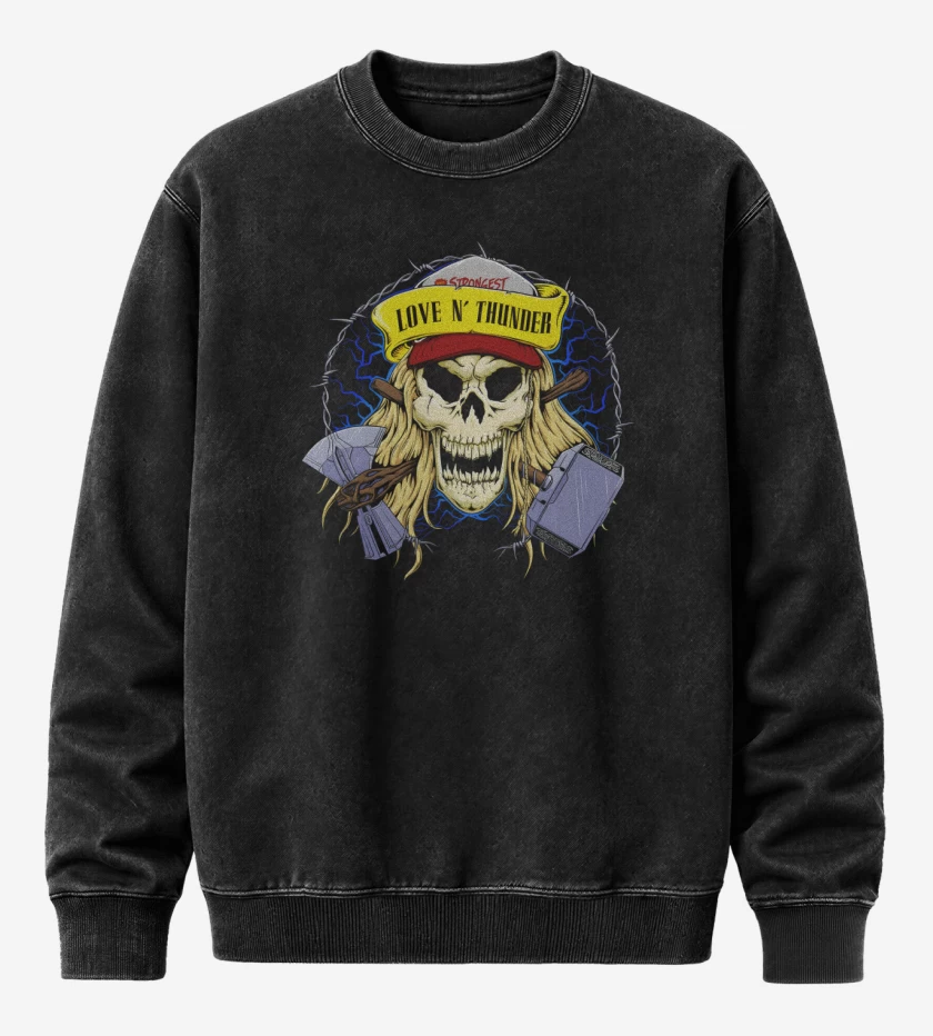 Poleron Polo Acid Wash Negro de Love n Thunder